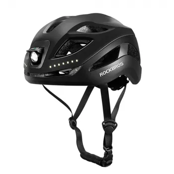 Cyklistická helma Rockbros ZK-077 s integrovaným multidirekcionálním osvětlením 57–61 cm, černá