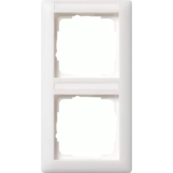Rámek vertikální 2násobný s popisovým polem Gira 110227, Standard 55, čistě bílý, matný