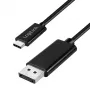 LogiLink CUA0121 kabel USB 3.2 Gen2 Type-C, C/M na DP/M, obousměrný, 8K/60 Hz, kov, černý, 3 m