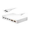 Stolní nabíječka LogiLink PA0418 USB-A/C, 100 W, GaN, 6portová, 2x USB-A (QC), 4x USB-C (PD), bílá