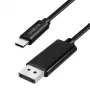 LogiLink CUA0130 kabel USB 3.2 Gen2 Type-C, C/M na DP/M, 8K/60 Hz, nylon, kov, černý, 1 m