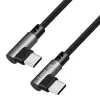 LogiLink CU0463 kabel USB 2.0 Type-C, C/M 90° na C/M 90°, 480 Mbps, 100 W, kov, stříbrno-černý, 3 m