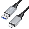 LogiLink CU0291 kabel USB 3.0, A/M na Micro-USB/M, 5 Gbps, nylon, kov, černo-stříbrný, 2 m