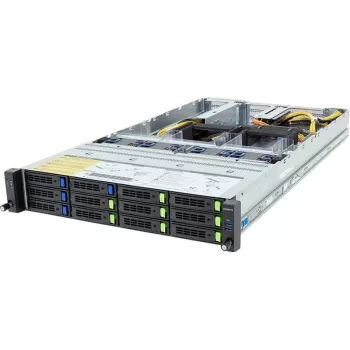 Rackový server Gigabyte R283-ZF0-AAL1 rev. 3.x, Dual EPYC 9004/9005, podpora 4x GPU, 12x 2,5 inch NVMe/SATA, bez NIC, 2x 2700 W