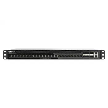 Spravovaný přepínač QNAP QSW-M7230P-2X4F24T L3 Lite, 2 x 100 Gigabit QSFP28 + 4 x 25 Gigabit SFP28 + 24 x 100/1000/2.5G/5G/10G (PoE++)
