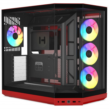 HYTE Y50 Wild Cherry PC Case, Red, Tempered Glass x 3